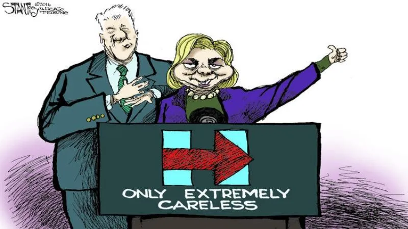 Biếm họa Chỉ cực kỳ bất cẩn trên CHICAGO TRIBUNE.