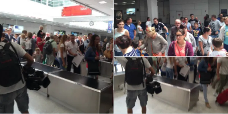 Hành khách sân bay quốc tế Côte d'Azur sơ tán khẩn cấp.