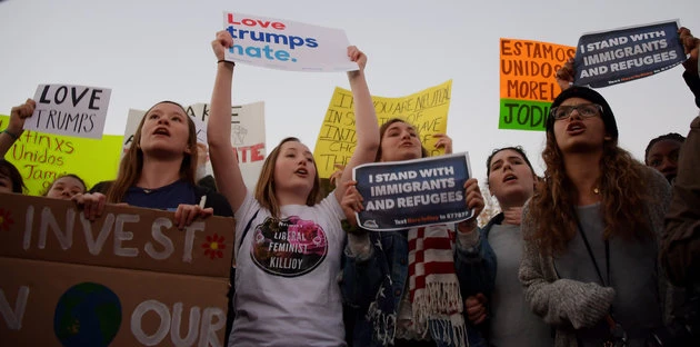 Biểu tình phản đối Trump tại thủ đô Washington ngày 10-11. 