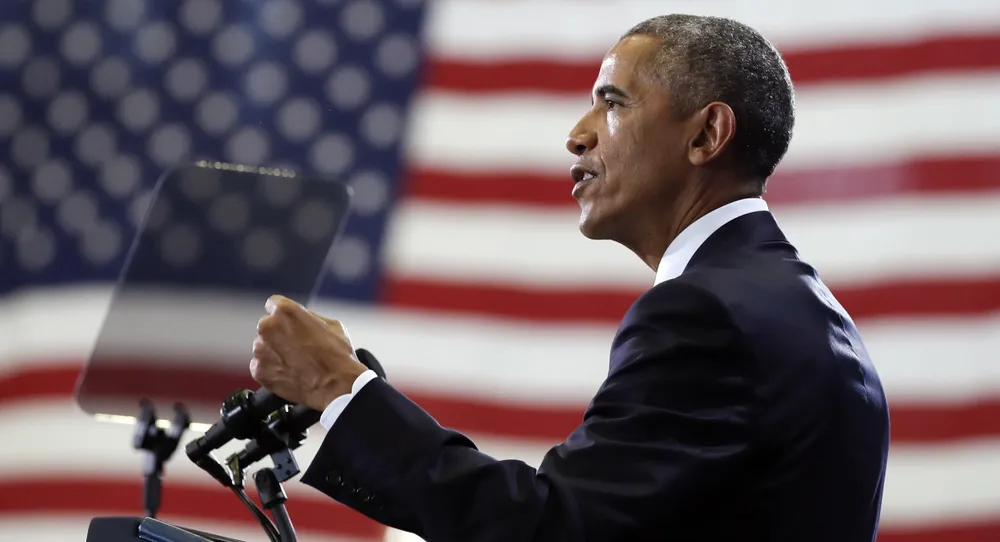Tổng thống Obama phát biểu tại căn cứ không quân MacDill ở Tampa (Florida) ngày 6-12. Ảnh: GETTY IMAGES