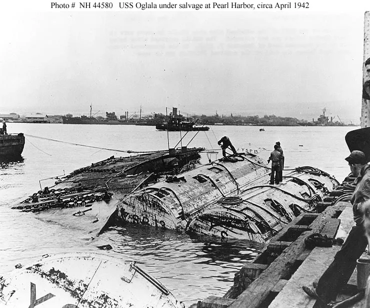 Tàu USS Oglala bị chìm trong trận Trân Châu Cảng. Ảnh: WIKIPEDIA