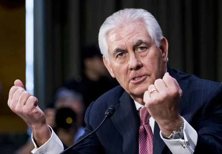 Ông Rex Tillerson trong cuộc điều trần tại Quốc hội Mỹ ngày 11-1. Ảnh: FORTUNE