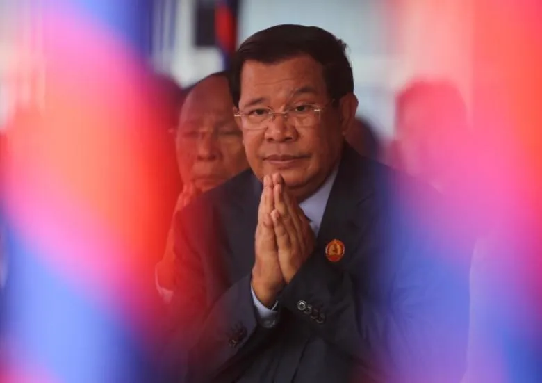 Thủ tướng Hun Sen vừa đệ đơn kiện lãnh đạo đối lập Sam Rainsy tội vu khống. Ảnh: REUTERS