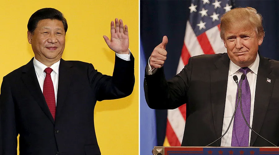 Tổng thống Mỹ Donald Trump (phải) vừa gửi thư chúc mừng năm mới đến Chủ tịch Trung Quốc Tập Cận Bình. Ảnh: RT