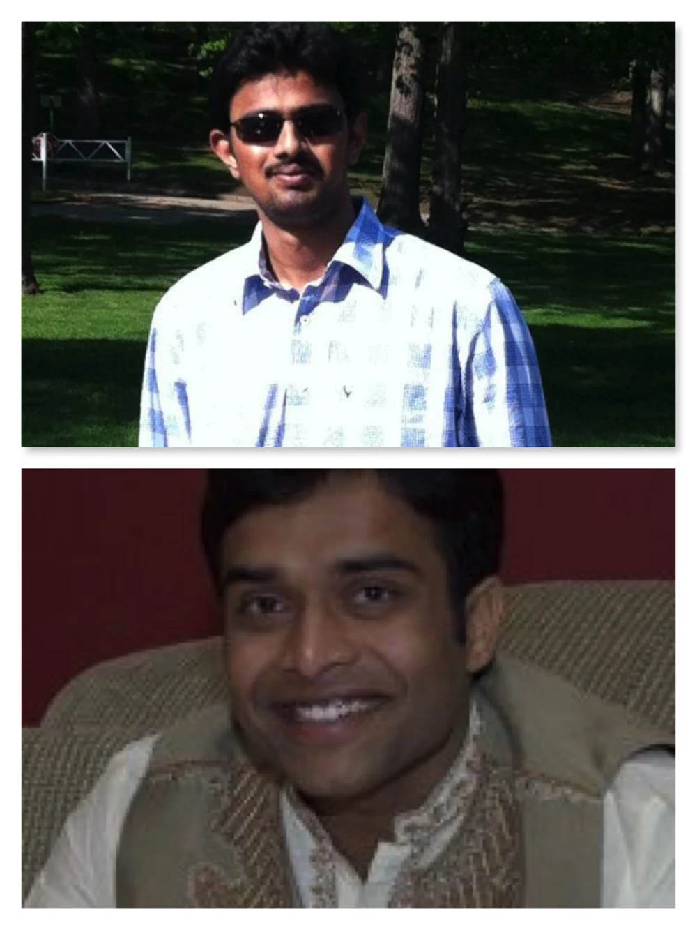 Hai nạn nhân Srinivas Kuchibhotla (trên, đã chết) và Alok Madasani (dưới, bị thương). Ảnh: AP