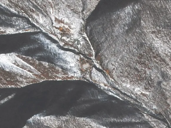 Ảnh vệ tinh chụp bãi thử Punggye-ri, nơi diễn ra nhiều vụ thử hạt nhân của Triều Tiên. Ảnh: GETTY IMAGES