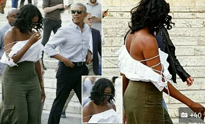 Phong cách ăn mặc của cựu Đệ nhất phu nhân Obama gây chú ý . Ảnh: TWITTER