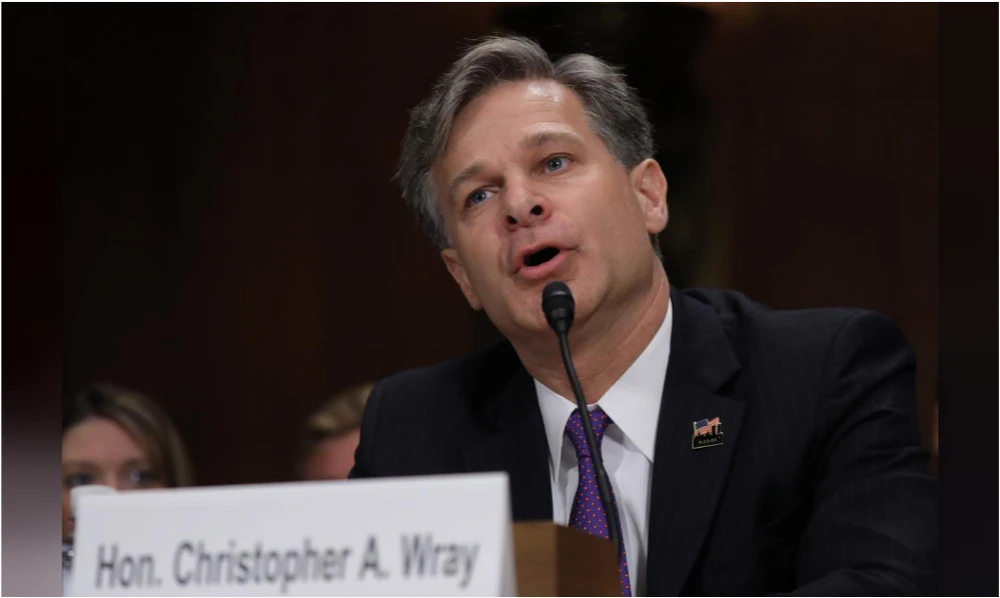 Ông Wray điều trần trước Ủy ban Tư pháp Thượng viện ngày 12-7. Ảnh: REUTERS