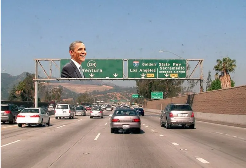 Người dân California tới đây sẽ được đi trên con đường mang tên Tổng thống Barach H. Obama. Ảnh: TWITTER