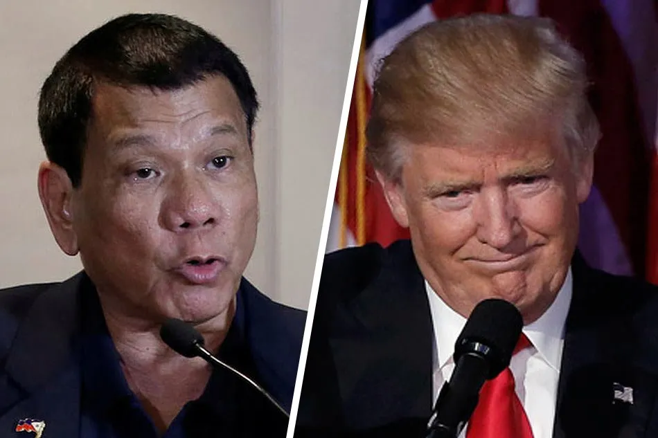 Cuộc gặp giữa Tổng thống Trump (phải) và Tổng thống Duterte bên lề hội nghị APEC rất được chờ đợi. Ảnh: ABS-CBN NEWS