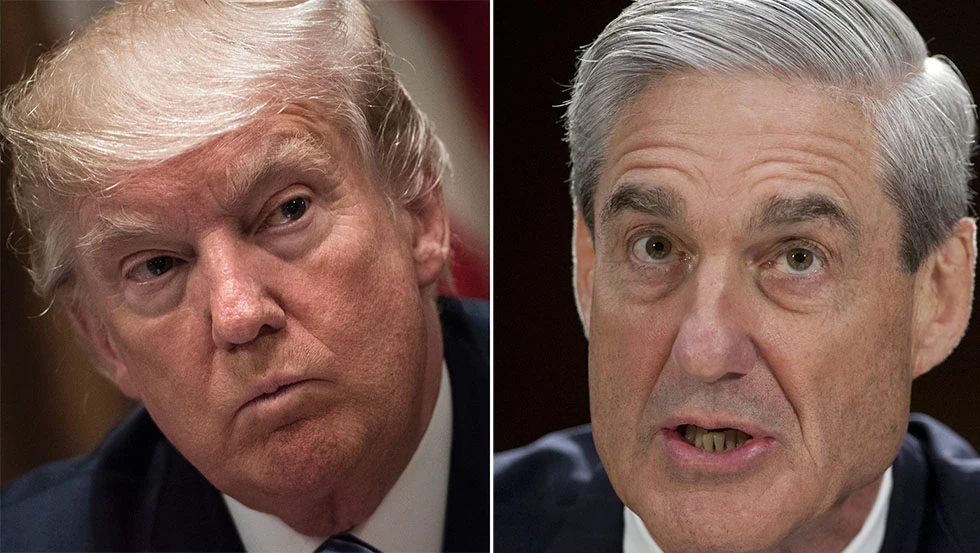 Ông Trump (trái) không thể trực tiếp sa thải ông Mueller. Ảnh: GETTY IMAGES