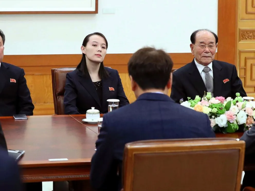 Bà Kim Yo-jong trong cuộc diện kiến Tổng thống Moon Jae-in tại Nhà Xanh ngày 10-2. Ảnh: AP