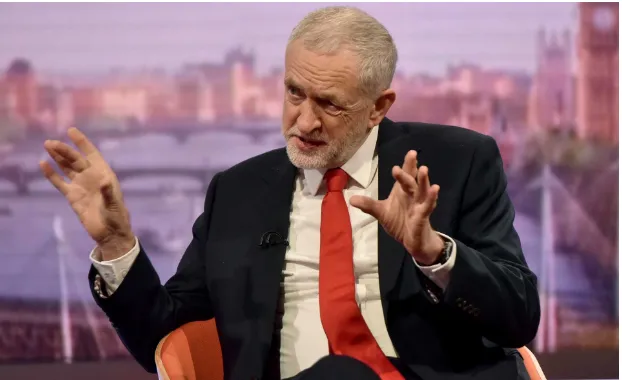 Lãnh đạo Công đảng Anh Jeremy Corbyn trả lời phỏng vấn BBC, không loại trừ việc đánh Syria sáng 14-4 là điềm báo hành động quân sự lớn hơn với Syria. Ảnh: TELEGRAPH