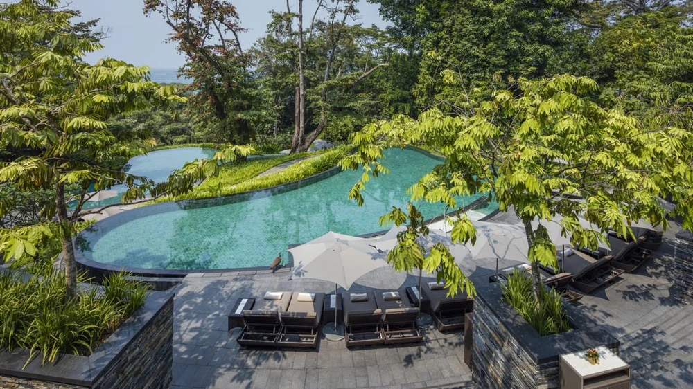 Quang cảnh khách sạn Capella nằm trong khu nghỉ mát Sentosa của Singapore là nơi được chọn tổ chức thượng đỉnh Mỹ-Triều. Ảnh: CNN