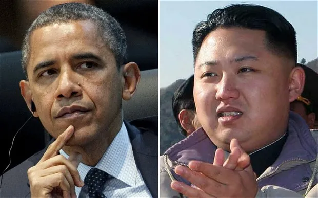 Theo ông Rodman thì ông Kim (phải) từng muốn đối thoại với ông Obama (trái) 5 năm trước. Ảnh: TELEGRAPH