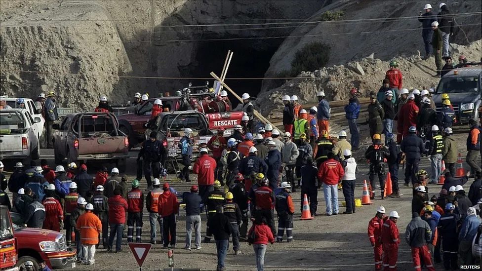 Hầm mỏ San Jose bị sập ngày 5-8-2010. Ảnh: REUTERS