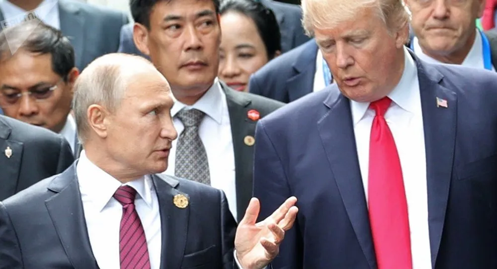 Tổng thống Mỹ Donald Trump (phải) và Tổng thống Nga Vladimir Putin (trái) sẽ gặp nhau vào ngày mai 16-7 tại Helsinki (Phần Lan). Ảnh: SPUTNIK