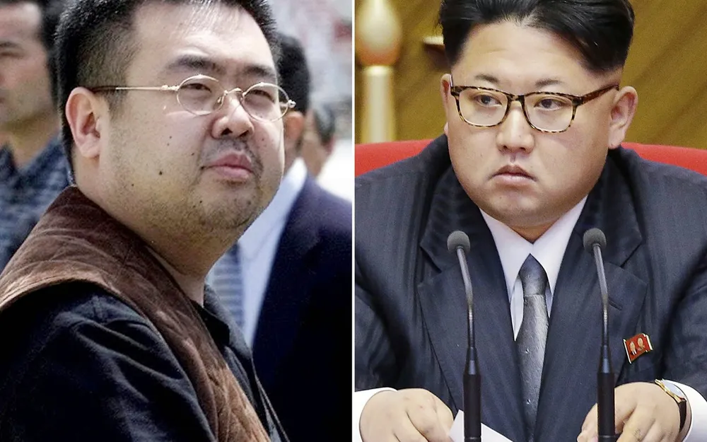 Ông Kim Jong-nam (trái) và người em cùng cha khác mẹ - lãnh đạo Triều Tiên Kim Jong-un. Ảnh: AFP