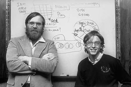 Hai người bạn Paul Allen (trái) và Bill Gates (phải). Ảnh: GT