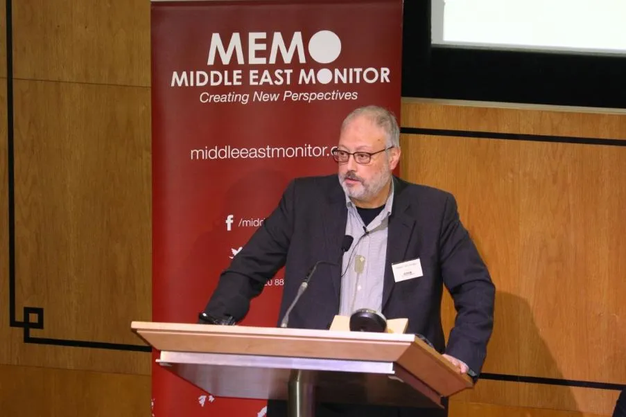 Nhà báo Jamal Khashoggi tại một hội nghị ở Anh ngày 28-9. Ảnh: REUTERS