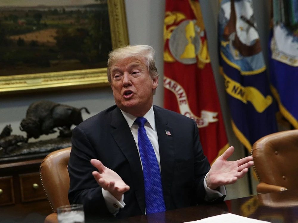 Tổng thống Mỹ Donald Trump bác ý tưởng sửa đổi Hiến pháp cho phép ông chạy đua thêm nhiệm kỳ thứ ba. Ảnh: GETTY IMAGES