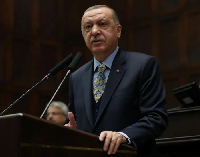 Tổng thống Thổ Nhĩ Kỳ Recept Tayyip Erdogan trong lần phát biểu trước Quốc hội ở Ankara ngày 15-1. Ảnh: REUTERS