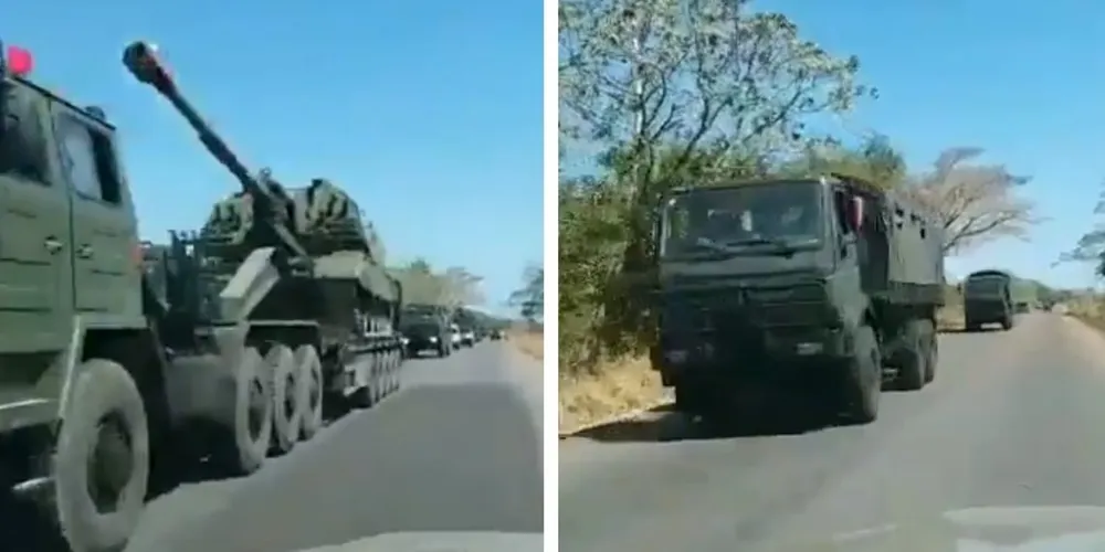 Hình ảnh cho thấy Venezuela triển khai xe tăng chiến đấu, hệ thống pháo hạng nặng và nhiều thiết bị quân sự khác đến biên giới với Colombia. Ảnh: DEFENCE BLOG
