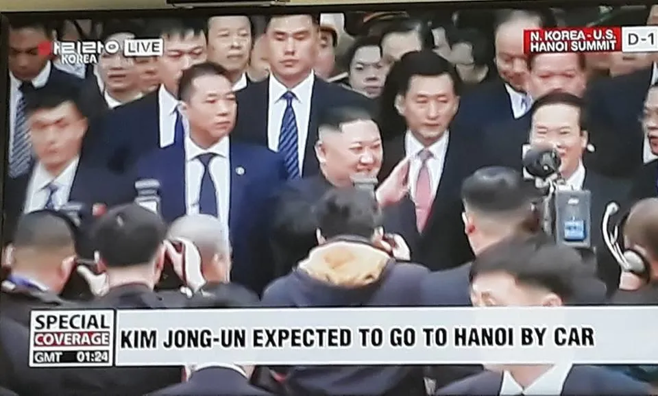 Lãnh đạo Triều Tiên Kim Jong-un đến Việt Nam sáng nay. Ảnh: Chụp từ màn hình ARIRANG