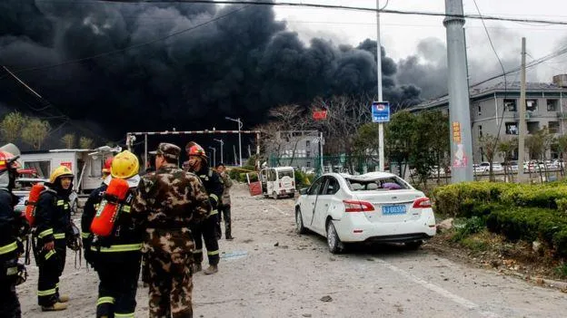 Vụ nổ quá mạnh đến nỗi gây ra một trận động đất mạnh 3 độ Richter. Ảnh: REUTERS