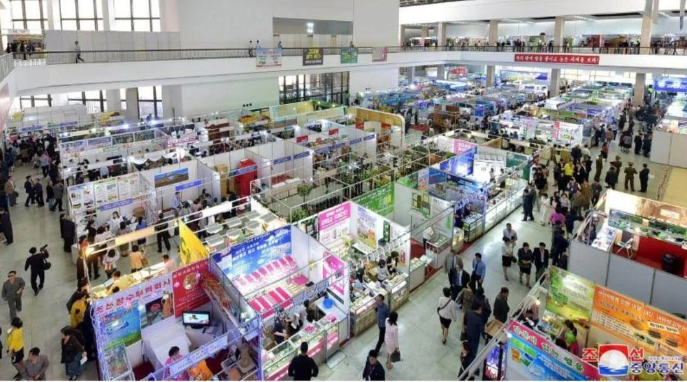 Hội chợ Thương mại Quốc tế Mùa xuân Bình Nhưỡng lần thứ 21 tổ chức ở Bình Nhưỡng (Triều Tiên) tháng 5-2018. Ảnh: KCNA