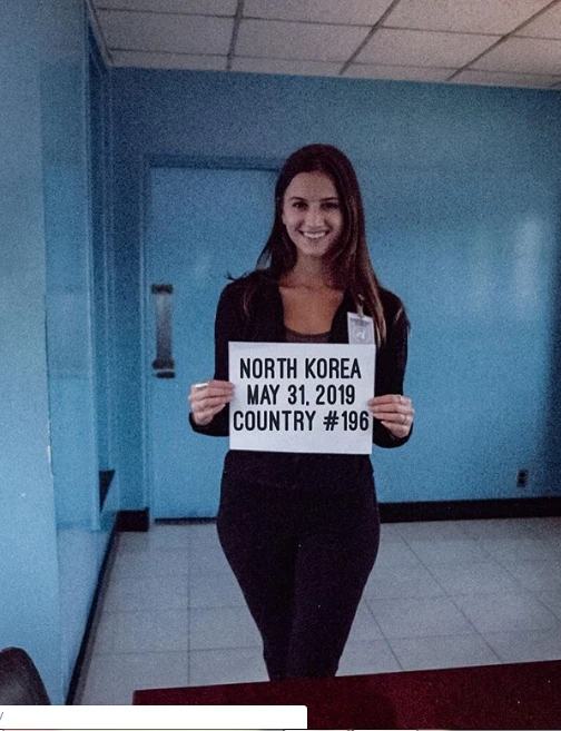 Người đẹp Lexie Alford 21 tuổi thực hiện chuyến đi gần nhất đến khu phi quân sự liên Triều ngày 31-5. Ảnh: INSTAGRAM