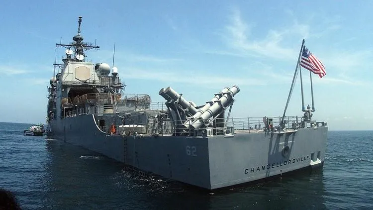 Tàu tuần dương tên lửa USS Chancellorsville lớp Ticonderoga của Mỹ. Ảnh: KING5