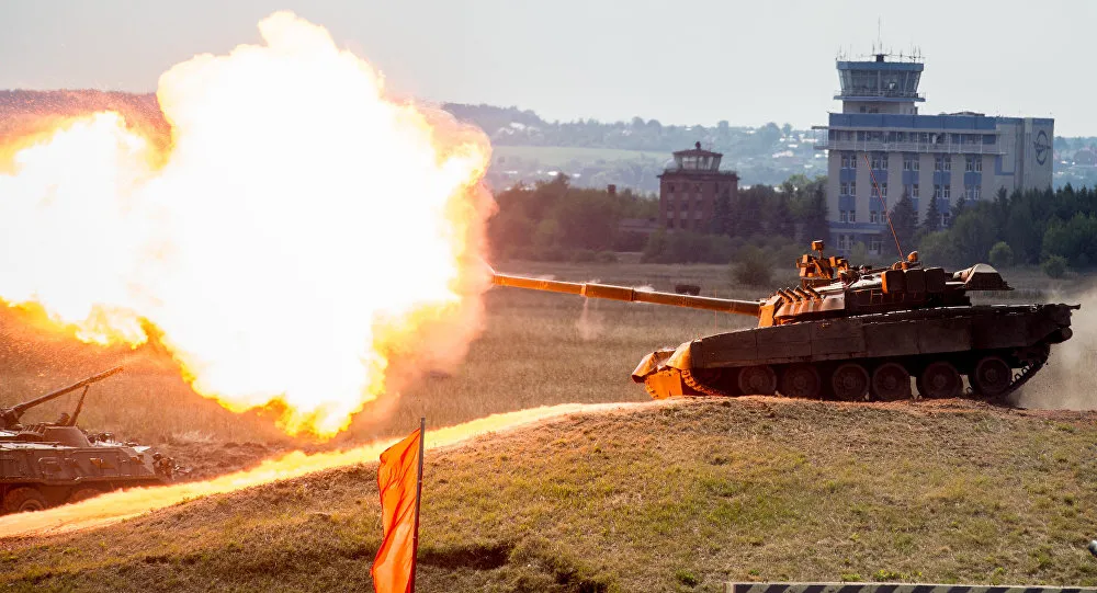 “Chiến tăng bay” T-80BV của Nga. Ảnh: SPUTNIK