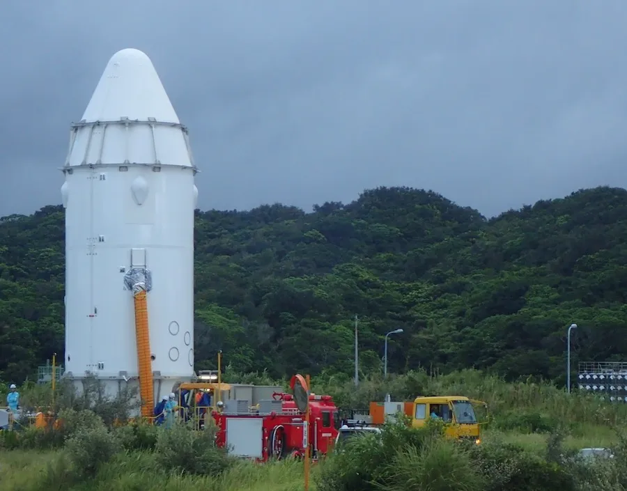 Tàu vận tải vũ trụ Kounotori 8 được chở đến Trung tâm Không gian Tanegashima ở tỉnh Kagoshima (Nhật) chuẩn bị cho vụ phóng. Ảnh: JAXA
