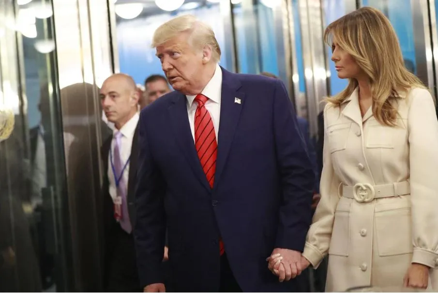 Tổng thống Mỹ Donald Trump cùng Đệ nhất phu nhân Mỹ Michelle Trump đến tham dự kỳ họp Đại Hội đồng LHQ ở New York ngày 24-9. Ảnh: REUTERS