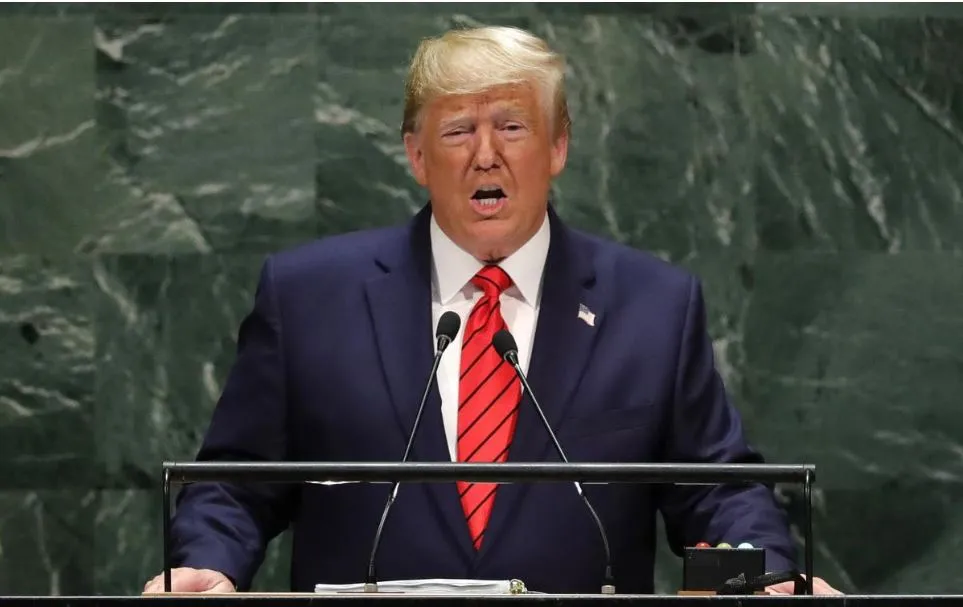 Tổng thống Mỹ Donald Trump phát biểu tại kỳ họp Đại Hội đồng LHQ ở New York ngày 24-9. Ảnh: REUTERS
