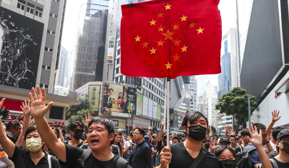 Người biểu tình tập trung ở Causeway Bay trong một đợt biểu tình trước. Ảnh: SCMP