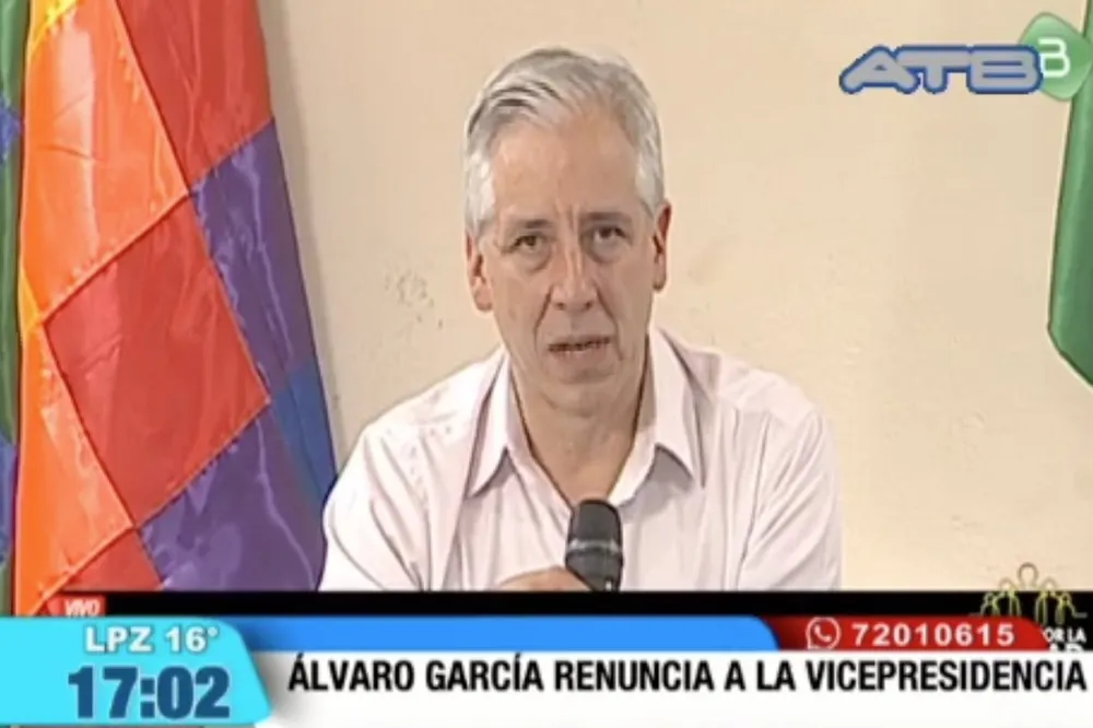 Phó Tổng thống Bolivia Alvaro Marcelo García Linera cũng tuyên bố từ chức. Ảnh: TWITTER
