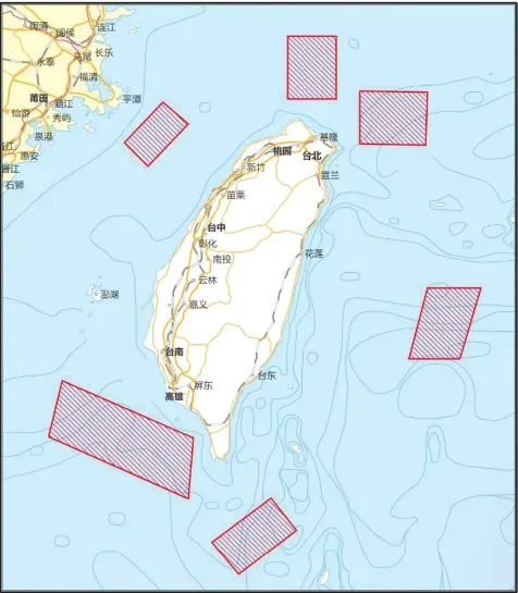 Bản đồ phác thảo cho thấy sáu khu vực mà quân đội Trung Quốc sẽ tiến hành các hoạt động huấn luyện và tập trận quân sự quan trọng, bao gồm cả các cuộc tập trận bắn đạn thật xung quanh đảo Đài Loan trong 4 ngày (đến chiều 7- 8). Ảnh: TÂN HOA XÃ Bản đồ phác thảo cho thấy sáu khu vực mà quân đội Trung Quốc sẽ tiến hành các hoạt động huấn luyện và tập trận quân sự quan trọng, bao gồm cả các cuộc tập trận bắn đạn thật xung quanh đảo Đài Loan trong 4 ngày (đến chiều 7- 8). Ảnh: TÂN HOA XÃ