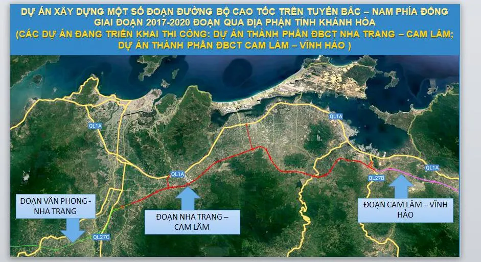 Dự án cao tốc Bắc - Nam phía đông qua tỉnh Khánh Hòa dài 138 km. Ảnh: SỞ GTVT.
