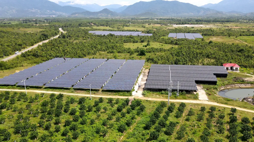 Mô hình điện mặt trời kết hợp nông nghiệp ở Ninh Thuận. Ảnh: HH. Mô hình điện mặt trời kết hợp nông nghiệp ở Ninh Thuận. Ảnh: HH.