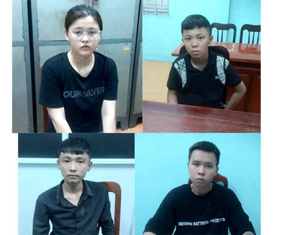 Nhóm thanh niên nam nữ thực hiện bốn vụ cướp điện thoại ở Ninh Thuận. Ảnh: CÔNG AN.