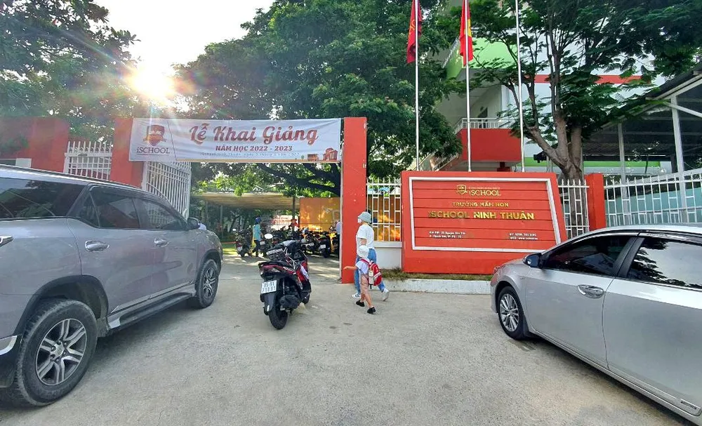 Trường Mầm non Ischool Ninh Thuận khai giảng đầu năm học 2022 - 2023. Ảnh: HH