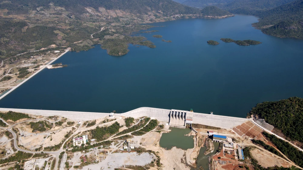 Hệ thống thủy lợi Tân Mỹ với hồ sông Cái dung tích 219 triệu m3 ở Ninh Thuận. Ảnh: H.H