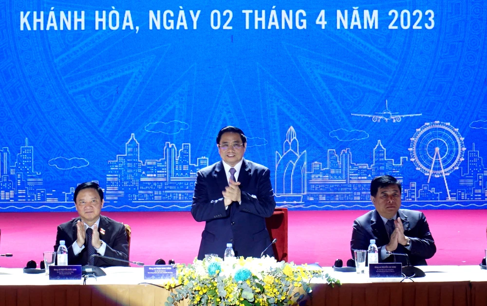 Thủ tướng Phạm Minh Chính dự Hội nghị công bố quy hoạch và xúc tiến đầu tư tỉnh Khánh Hòa. Ảnh: H.H