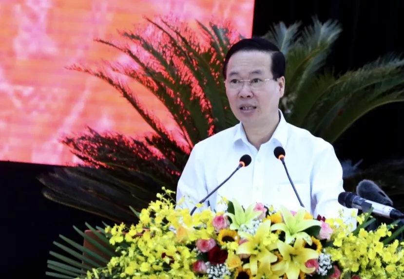 Chủ tịch nước Võ Văn Thưởng phát biểu chỉ đạo tại buổi làm việc. Ảnh: VĂN NỶ Chủ tịch nước Võ Văn Thưởng phát biểu chỉ đạo tại buổi làm việc. Ảnh: VĂN NỶ