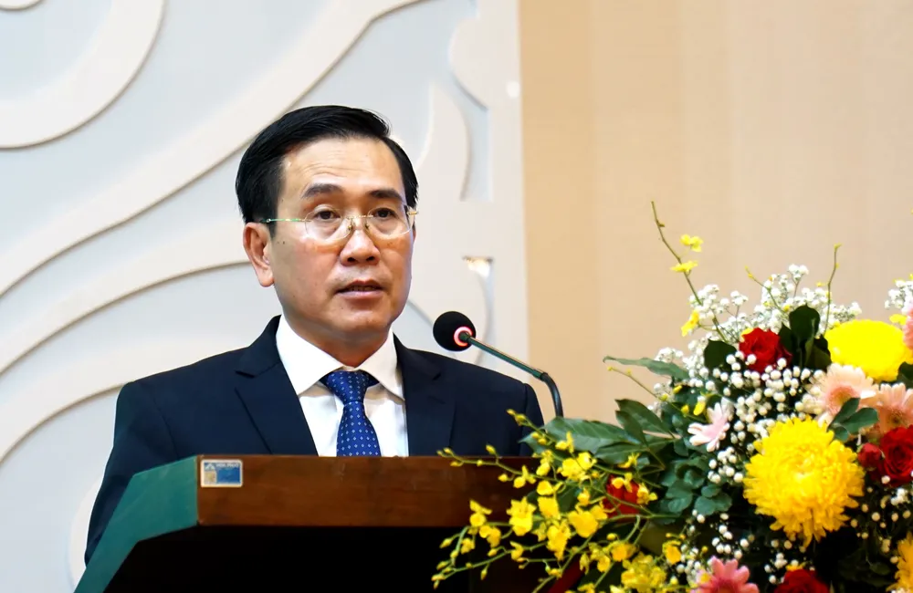 Ông Phạm Văn Hậu, Phó Bí thư Tỉnh ủy Ninh Thuận nói tỉnh có tiềm năng lớn để sản xuất hydrogen. Ảnh: H.H ninh thuận 1.jpg