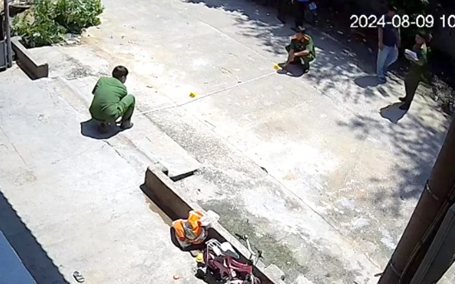 Cơ quan thực nghiệm lại hiện trường vụ án. Ảnh NVCC kết luận điều tra.jpg