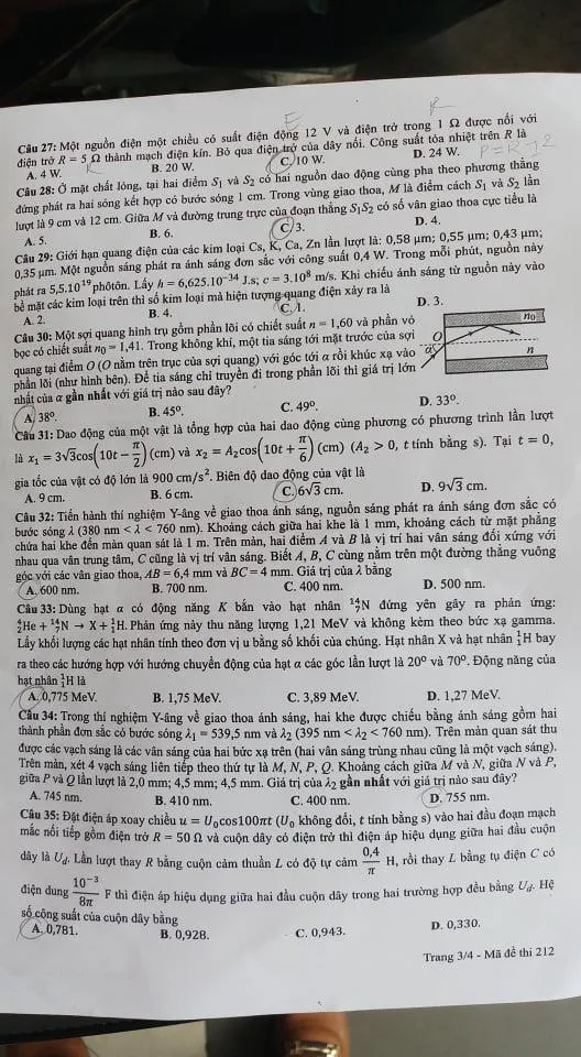 Đề thi và gợi ý môn Vật lý kỳ thi THPT Quốc gia 2019 ảnh 3