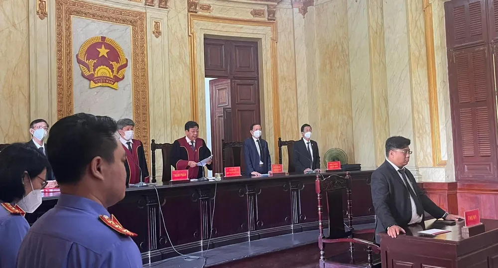 Chủ toạ phiên xử là thẩm phán Phạm Lương Toản, Chánh tòa Hình sự TAND TP.HCM. Ảnh: HOÀNG YẾN